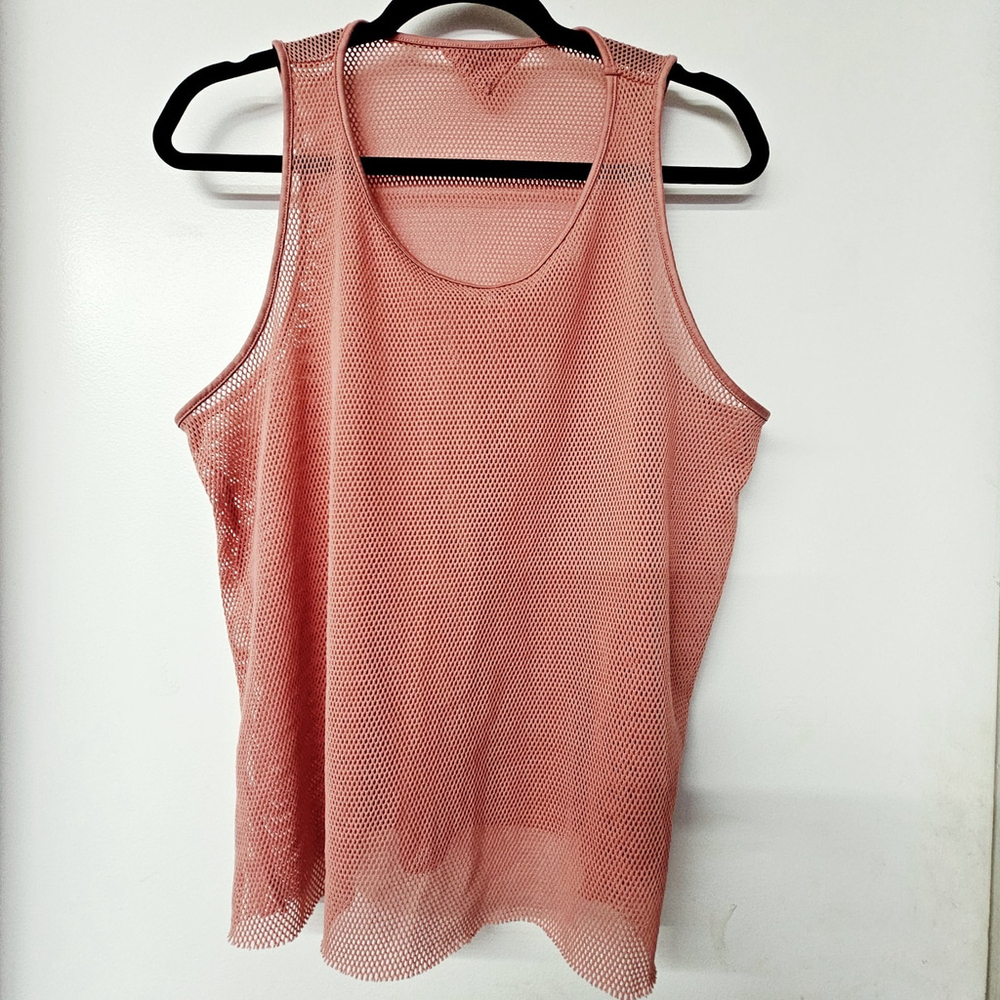 ALO YOGA Lucid Mesh Tank Top in Blush Pink Women Size Medium/Large